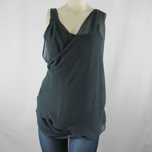 Simply Vera Vera Wang Green Sheer Draped Tank Top